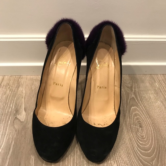 Christian Louboutin pump with purple fur - Picture 4 of 6
